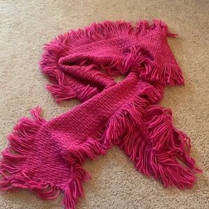 Soft Cross Stitch Fringe Pink Scarf